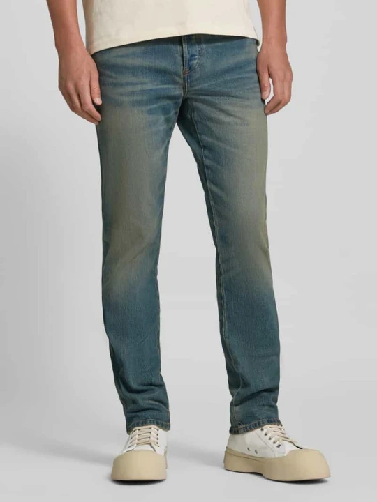 Zdjęcie produktu Jeansy o niskim stanie i kroju slim fit z naszywką z logo Diesel Jeansowy niebieski