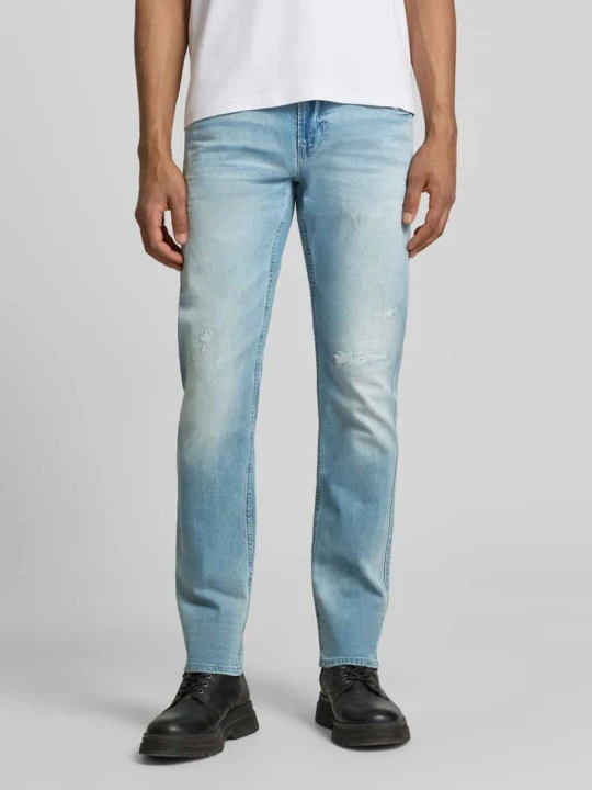 Zdjęcie produktu Jeansy o kroju regular fit z efektem znoszenia model 'Nightflight' PME Legend Jasnoniebieski