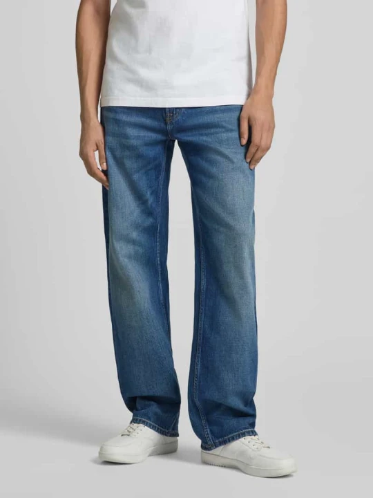 Zdjęcie produktu Jeansy o prostym kroju z detalem z logo Calvin Klein Jeans Jeansowy niebieski
