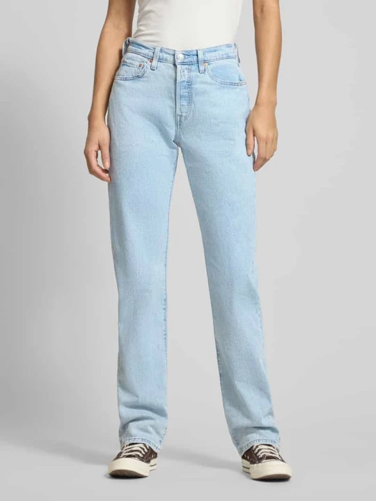 Zdjęcie produktu Jeansy o prostym kroju z mieszanka bawełny model '501®' Levi's Jasnoniebieski