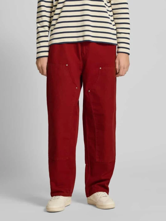 Zdjęcie produktu Jeansy o prostym kroju z ozdobnymi szwami Carhartt WIP Czerwony