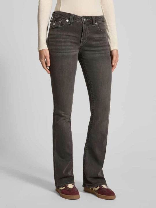 Zdjęcie produktu Jeansy w Efekt znoszenia Model 'BECCA' o Rozkloszowany krój True Religion Antracytowy