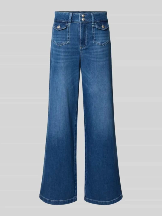 Zdjęcie produktu Jeansy o rozkloszowanym kroju z kieszeniami z patką model 'Colette Nagato' MOS MOSH Niebieski
