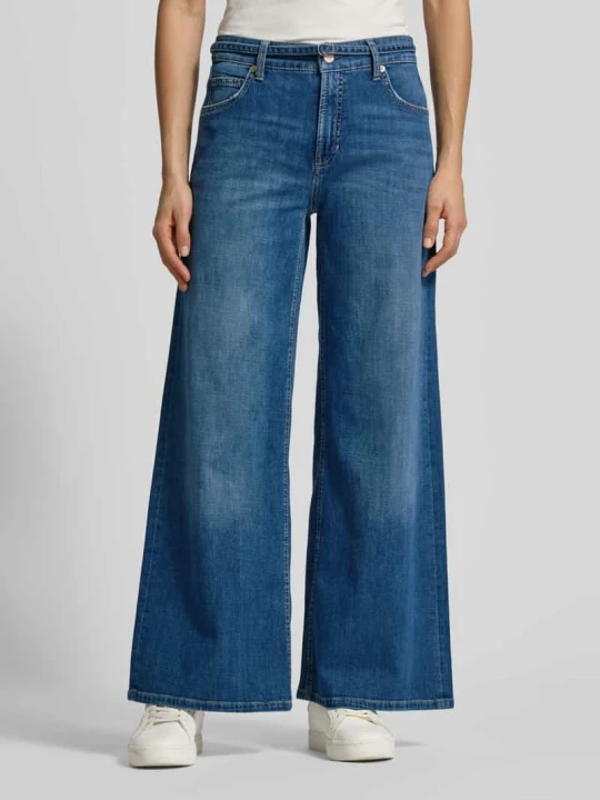 Zdjęcie produktu Dżinsy o skróconym kroju model „Palazzo Cropped” CAMBIO Jeansowy niebieski