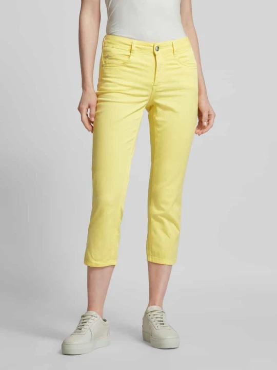 Zdjęcie produktu Spodnie o skróconym kroju slim fit Oui Jasnożółty