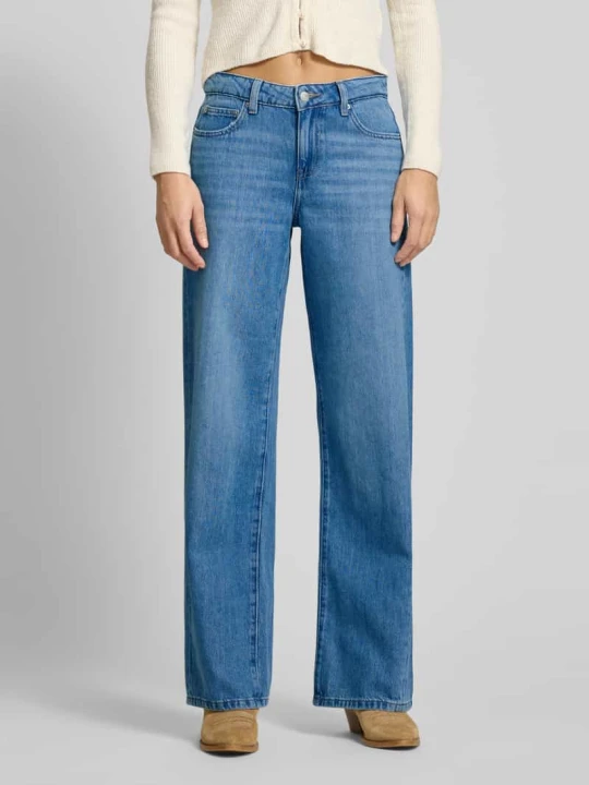 Zdjęcie produktu Krój wide fit Jeansy w 5 kieszeni z dodatkiem lyocellu Gina Tricot Niebieski