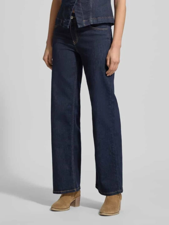 Zdjęcie produktu Jeansy z 5 kieszeniami o kroju wide fit, model „Kimberly” Soyaconcept Granatowy