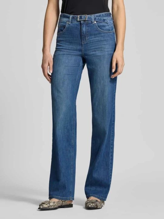 Zdjęcie produktu Krój wide fit Jeansy w 5 kieszeni Model 'Lara City' Angels Niebieski