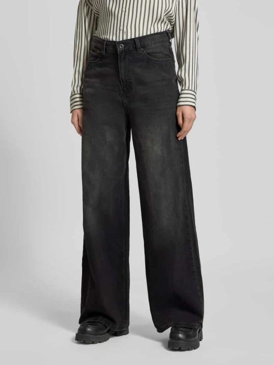 Zdjęcie produktu Jeansy z krojem wide fit w fasonie 5-kieszeniowym model 'Luise' Mustang Czarny