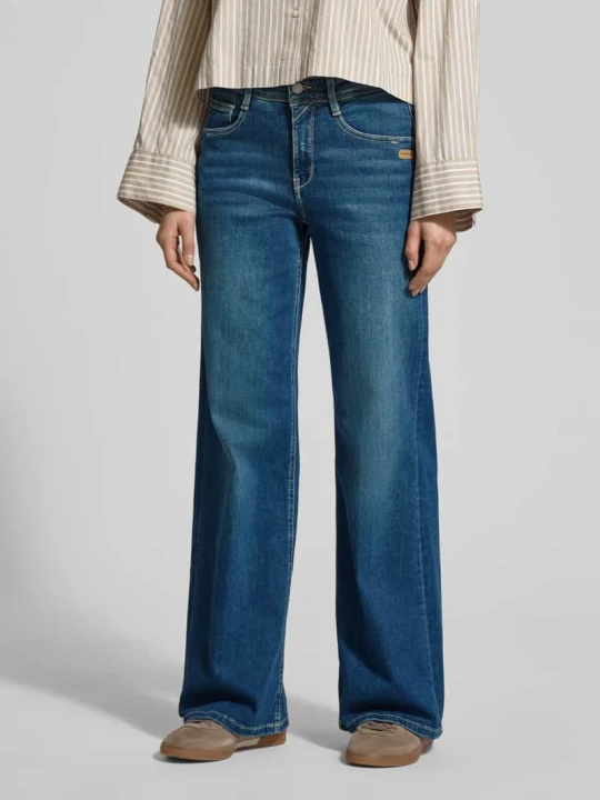 Zdjęcie produktu Jeansy o kroju wide fit z detalem z logo Model 'AMELIE' Gang Ciemnoniebieski