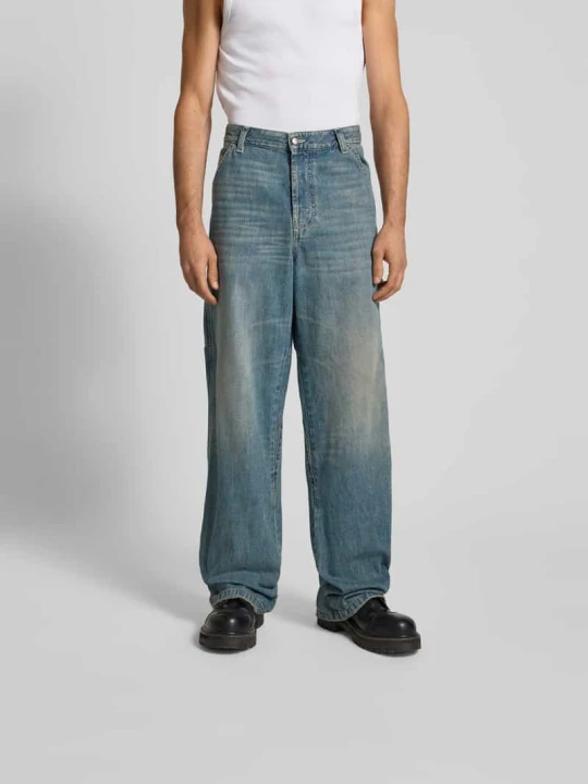 Zdjęcie produktu Jeansy o szerokim kroju z kieszeniami z tyłu Diesel Jeansowy niebieski