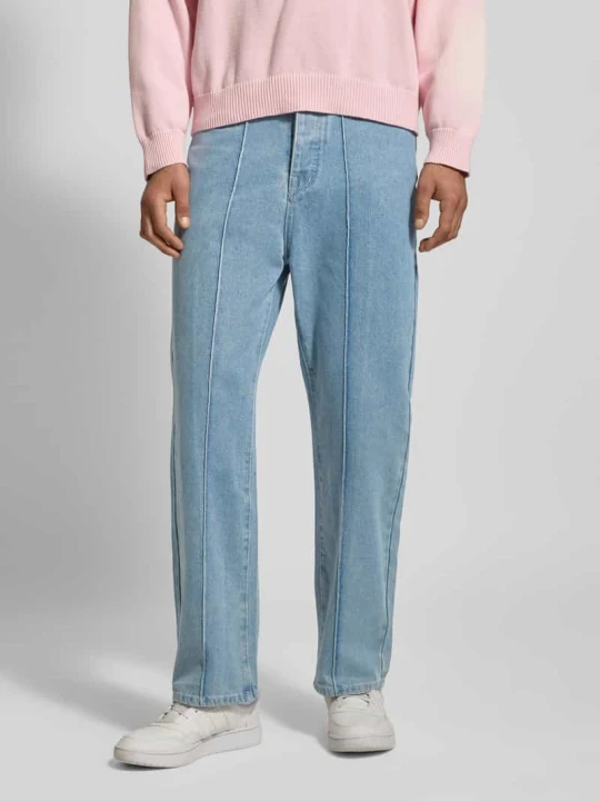 Zdjęcie produktu Jeansy o kroju wide fit z podłużnymi szwami Another Cotton Lab Jasnoniebieski
