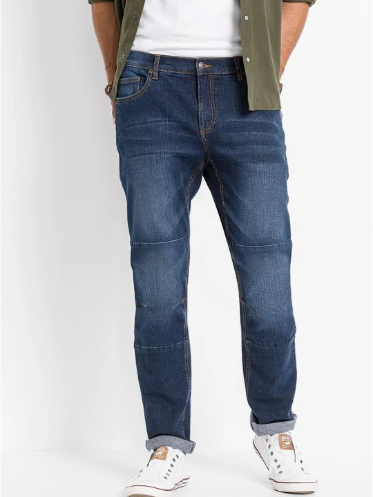Zdjęcie produktu Jeansy regular fit, tapered w wygodnym fasonie BonPrix niebieski