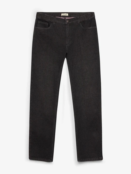 Zdjęcie produktu Jeansy regular fit z elastycznym pasem, straight BonPrix czarny