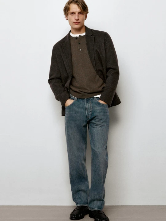Zdjęcie produktu Jeansy Relax Fit - Średni Niebieski - Massimo Dutti - Male