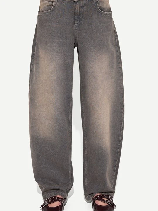 Zdjęcie produktu Jeansy Relaxed Fit Bershka ciemnoszary melanż