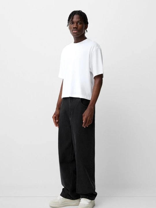 Zdjęcie produktu Jeansy Relaxed Fit Bershka ciemnoszary