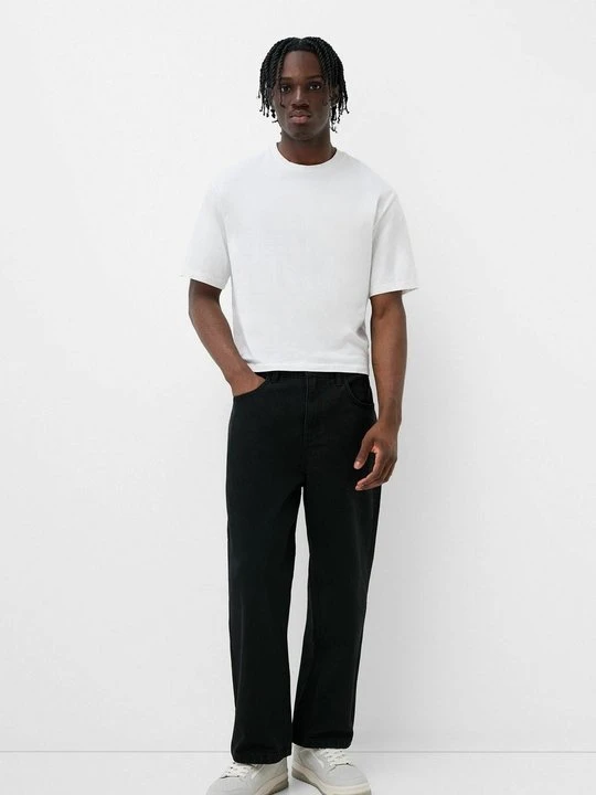 Zdjęcie produktu Jeansy Relaxed Fit Bershka czarny
