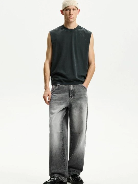 Zdjęcie produktu Jeansy Relaxed Fit Bershka szary