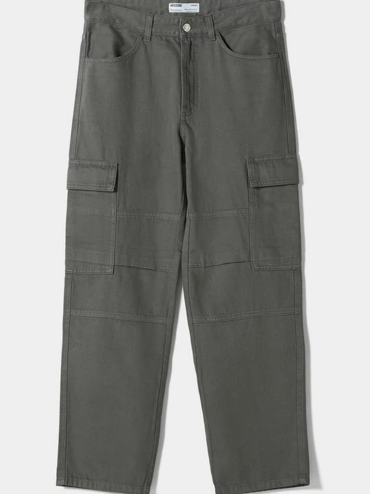 Zdjęcie produktu Jeansy Relaxed Fit Bershka ciemnoszary melanż