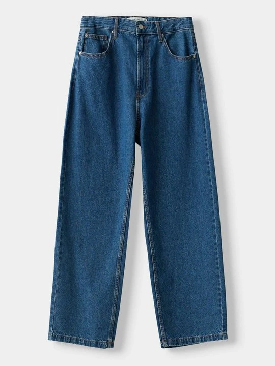 Zdjęcie produktu Jeansy Relaxed Fit Bershka granatowy