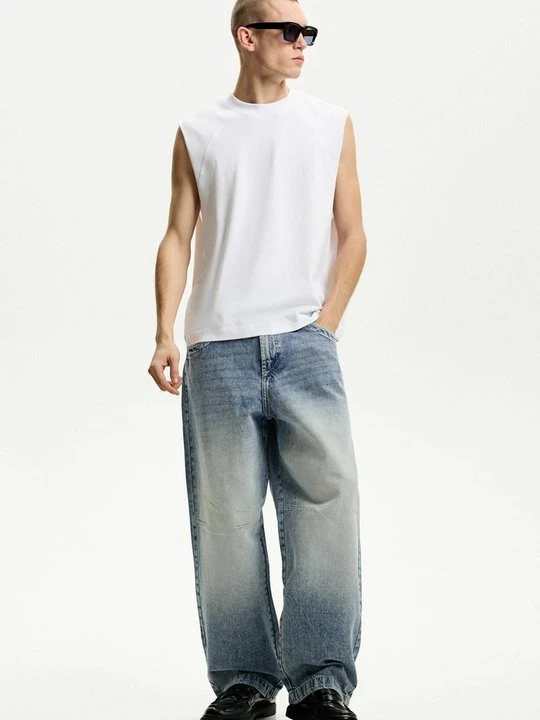 Zdjęcie produktu Jeansy Relaxed Fit Bershka niebieski denim