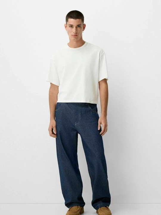 Zdjęcie produktu Jeansy Relaxed Fit Bershka błękit królewski