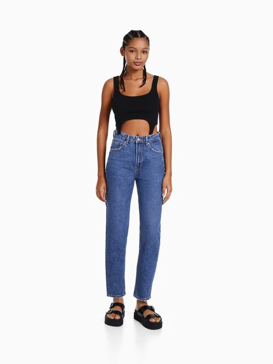 Zdjęcie produktu Jeansy Relaxed Fit Bershka granatowy