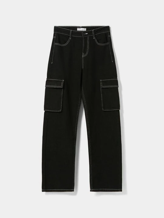 Zdjęcie produktu Jeansy Relaxed Fit Bershka czarny