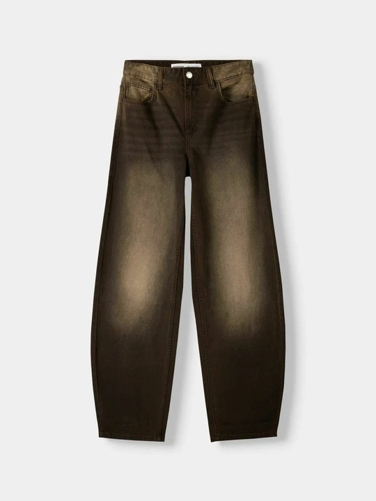 Zdjęcie produktu Jeansy Relaxed Fit Bershka brązowy