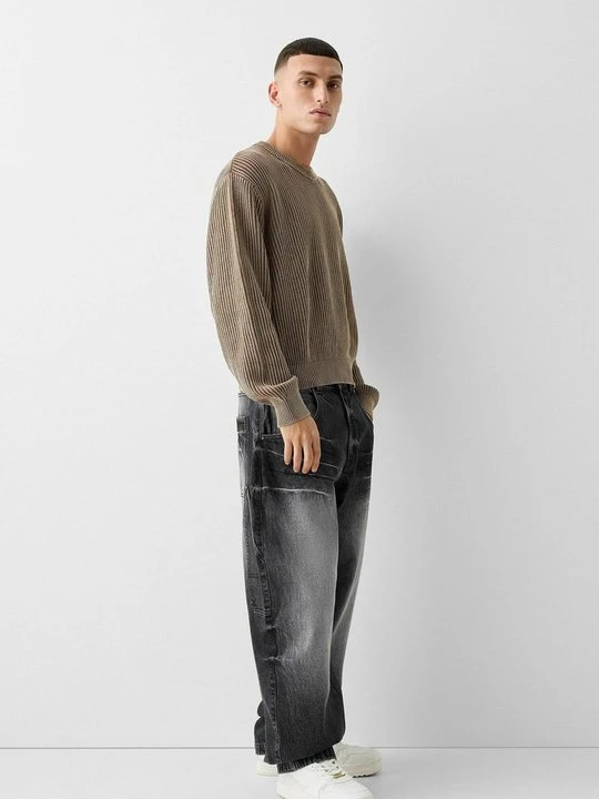 Zdjęcie produktu Jeansy Relaxed Fit Bershka czarny