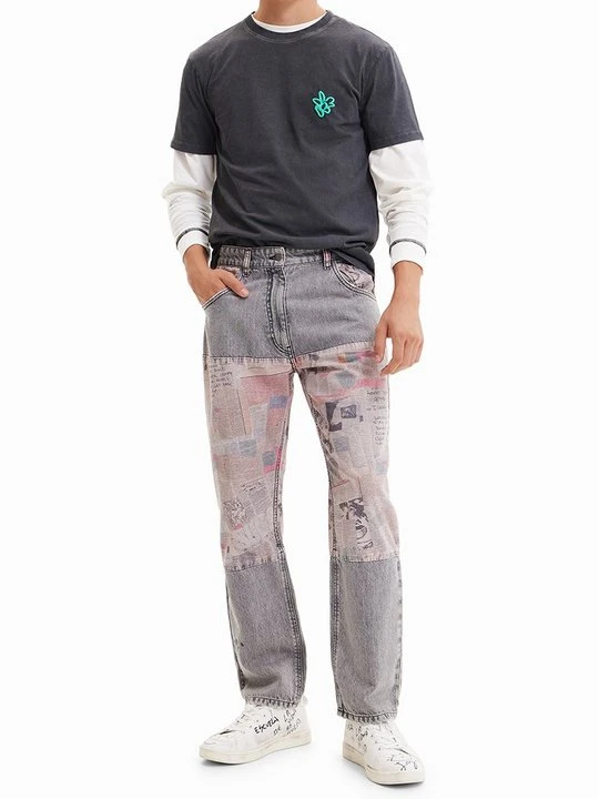 Zdjęcie produktu Jeansy Relaxed Fit Desigual szary