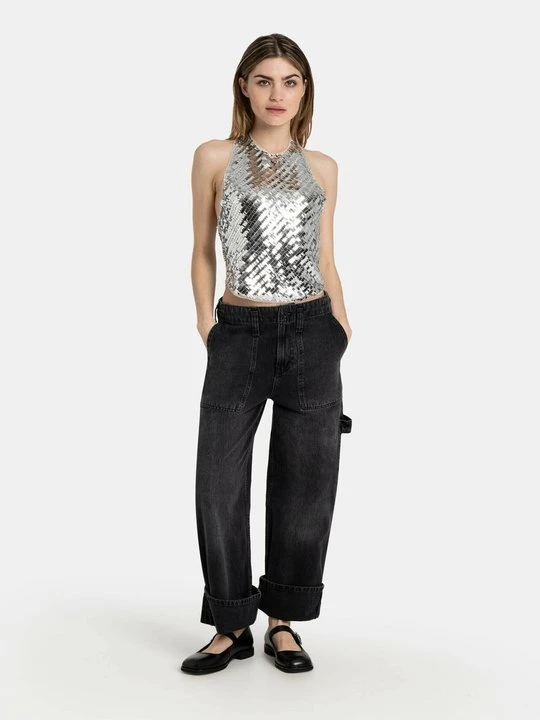 Zdjęcie produktu Jeansy Relaxed Fit Free People czarny