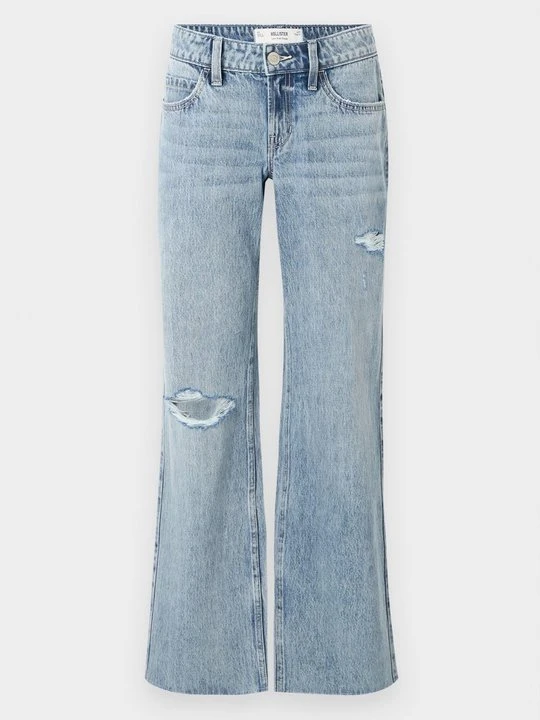 Zdjęcie produktu Jeansy Relaxed Fit Hollister Co. jasnoniebieski denim