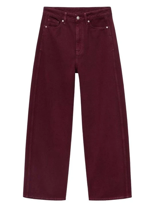 Zdjęcie produktu Jeansy Relaxed Fit Mango bordowy