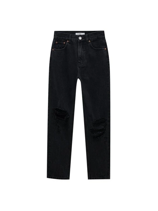 Zdjęcie produktu Jeansy Relaxed Fit PULL&BEAR czarny melanż