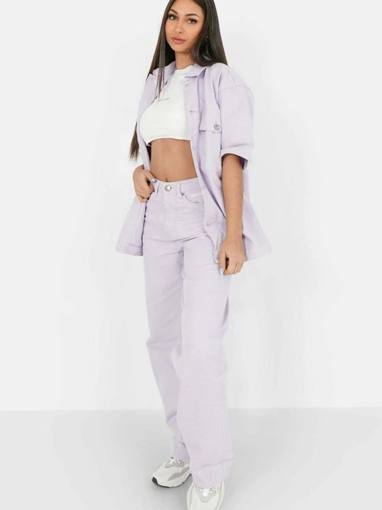 Zdjęcie produktu Jeansy Relaxed Fit Sixth June fioletowy