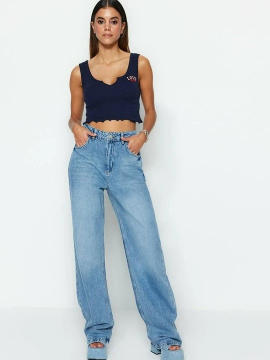 Zdjęcie produktu Jeansy Relaxed Fit Trendyol niebieski