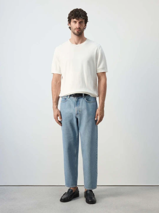 Zdjęcie produktu Jeansy Sammy cropped carrot fit jasnoniebieski - Mężczyzna - MANGO MAN