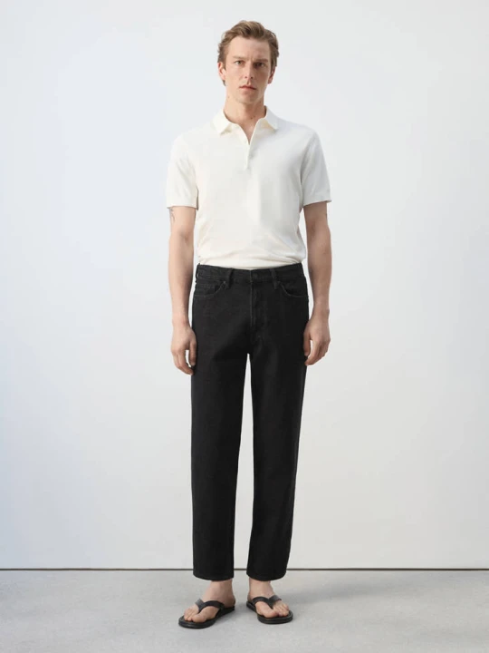 Zdjęcie produktu Jeansy Sammy o skróconym kroju carrot fit black denim - Mężczyzna - MANGO MAN
