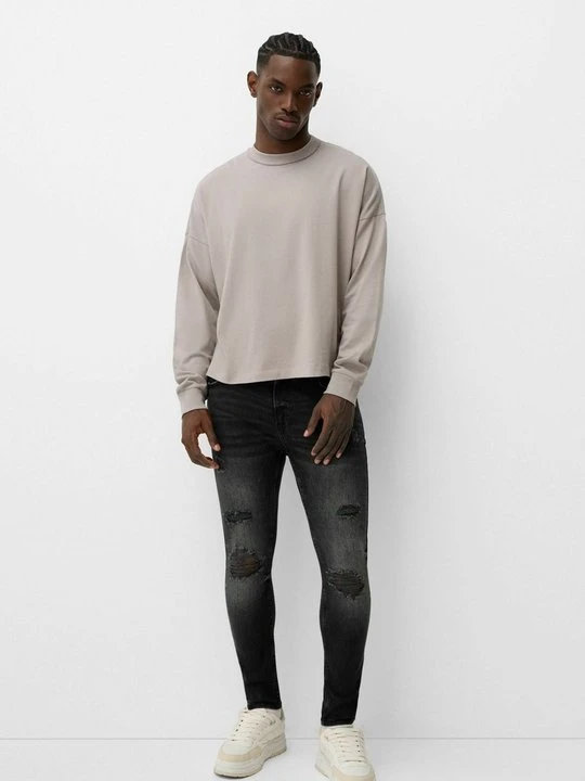 Zdjęcie produktu Jeansy Skinny Fit Bershka czarny