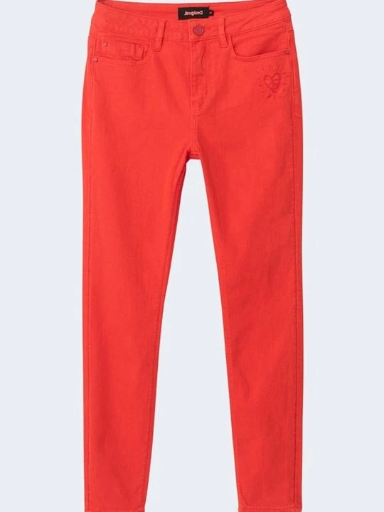Zdjęcie produktu Jeansy Skinny Fit Desigual koralowy