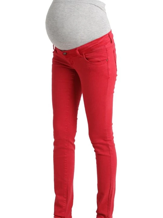 Zdjęcie produktu Jeansy Skinny Fit Mamalicious czerwony