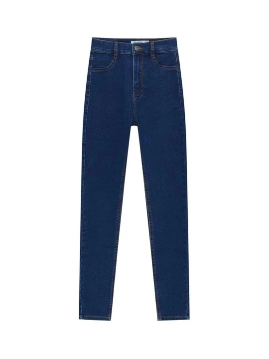 Zdjęcie produktu Jeansy Skinny Fit PULL&BEAR metaliczny niebieski