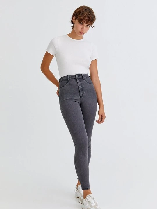 Zdjęcie produktu Jeansy Skinny Fit PULL&BEAR szary melanż