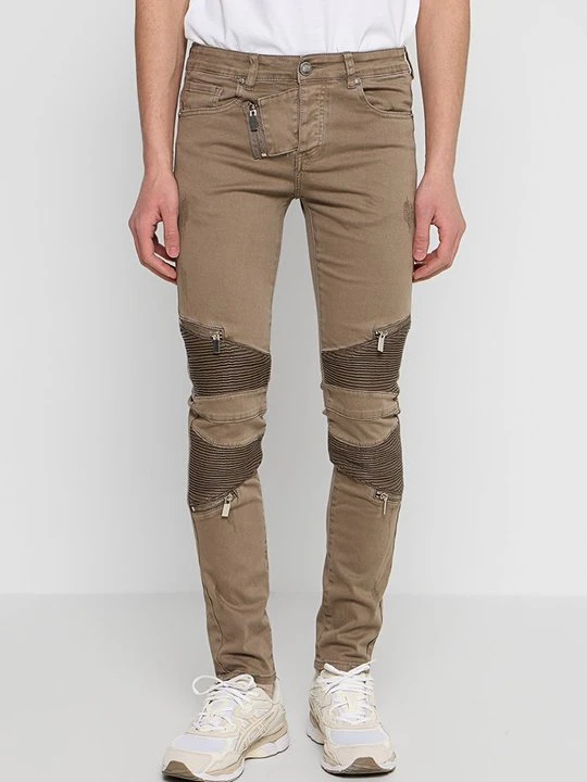 Zdjęcie produktu Jeansy Skinny Fit Sixth June jasny brąz