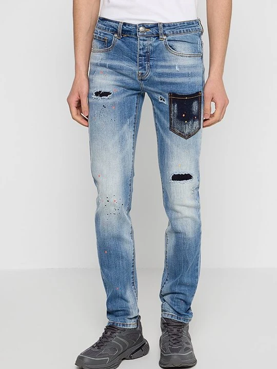 Zdjęcie produktu Jeansy Skinny Fit Sixth June niebieski