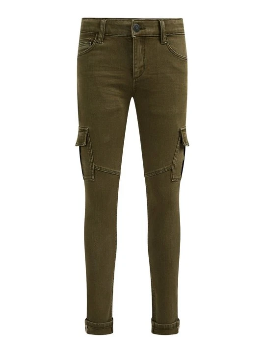 Zdjęcie produktu Jeansy Skinny Fit WE Fashion ciemnozielony melanż