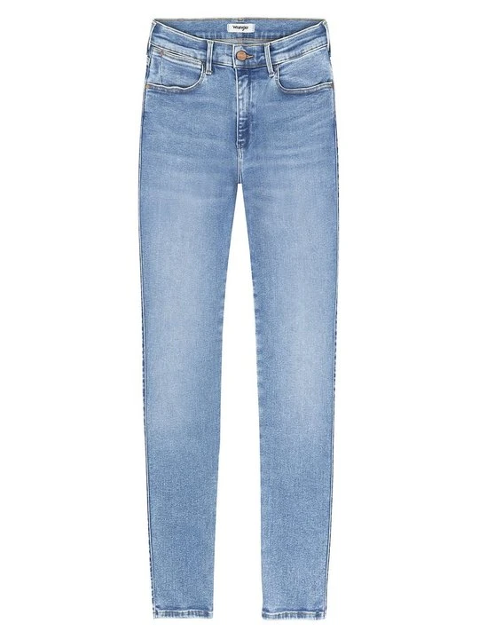 Zdjęcie produktu Jeansy Skinny Fit Wrangler niebieski denim