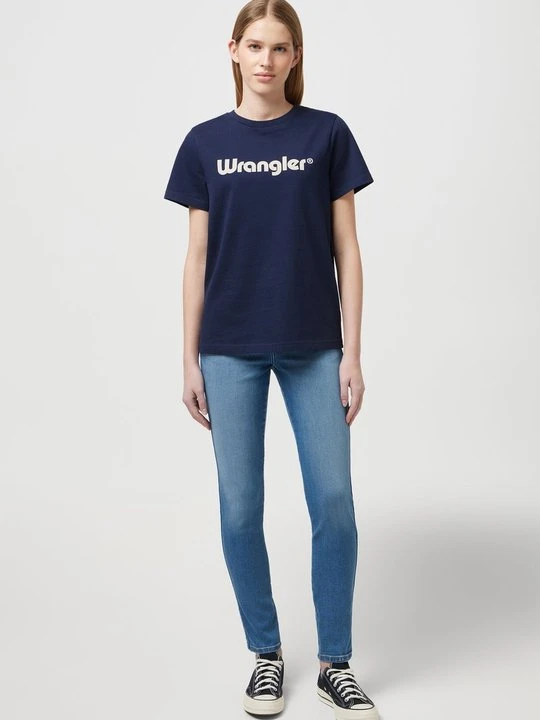 Zdjęcie produktu Jeansy Skinny Fit Wrangler niebieski denim